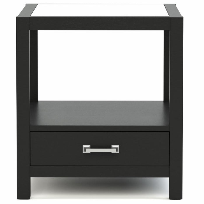 Dwyer One-Drawer End Table, Glass Top