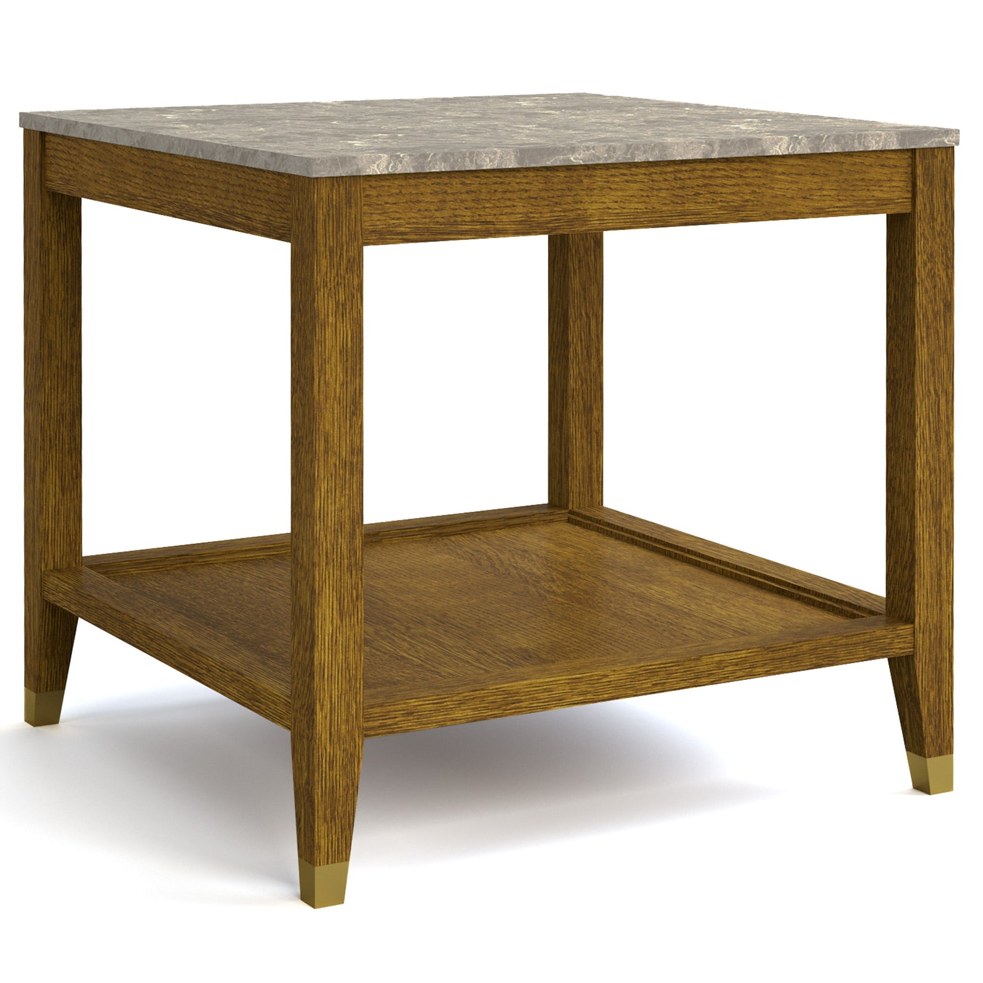 Surrey Hills Side Table, stone top in 507-Bay Brown
