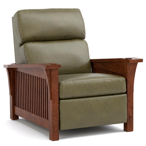 Spindle Morris Power Wall Recliner Colman Olive Leather 032 - Onondaga Finish