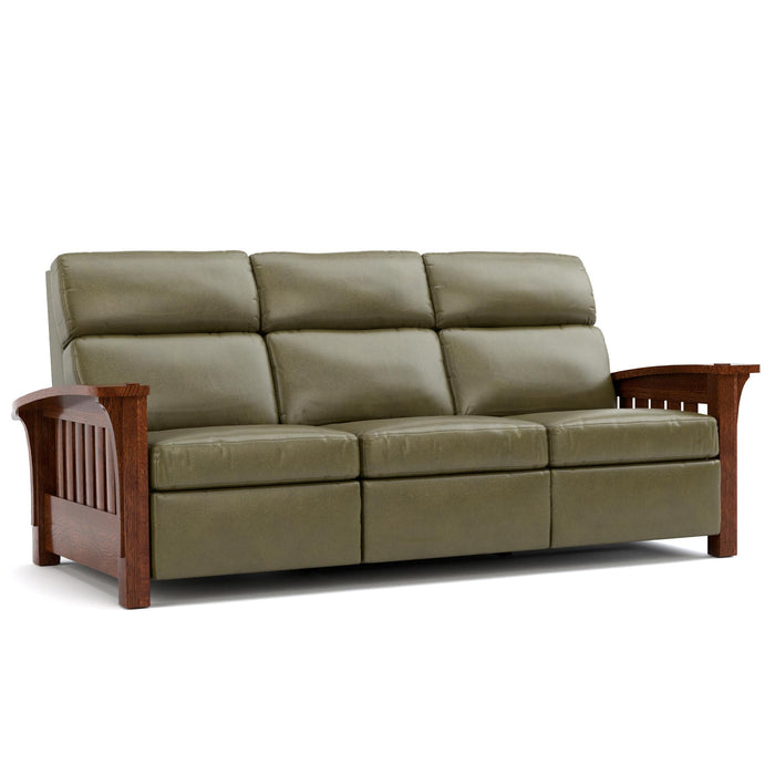 Orchard Street Motion Sofa Colman Olive Leather 032 - Onondaga Finish