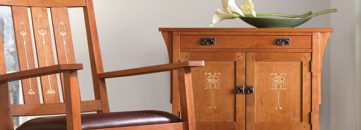 Stickley Furniture Harvey Ellis collection chair and sideboard table