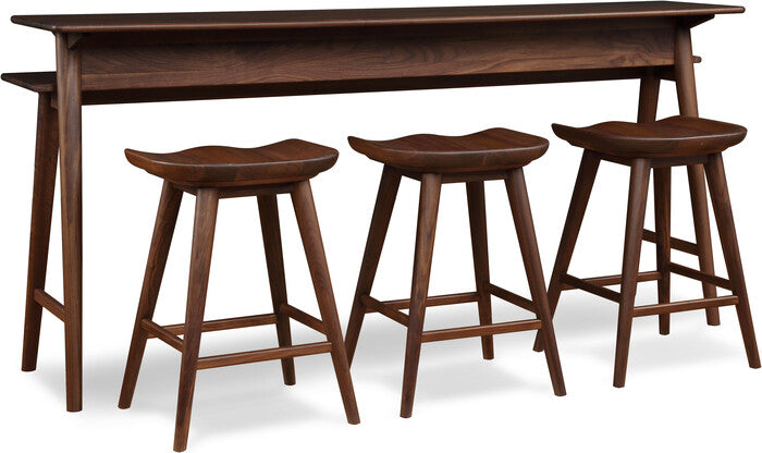 Walnut Grove Gathering Island and Counter Stools Set