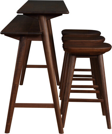 Walnut Grove Gathering Island and Counter Stools Set