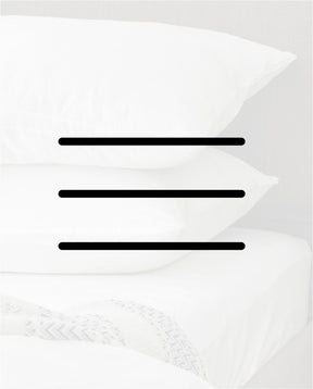 Line art showing three horizontal lines stacked on top of each other, the lines are straight to represent firm mattresses