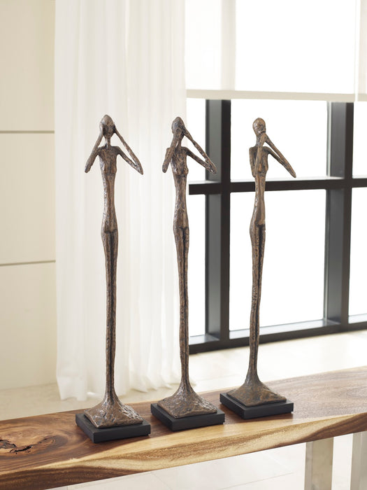 Speak No Evil Small Skinny Bronze Sculpture - Stickley Furniture | Mattress