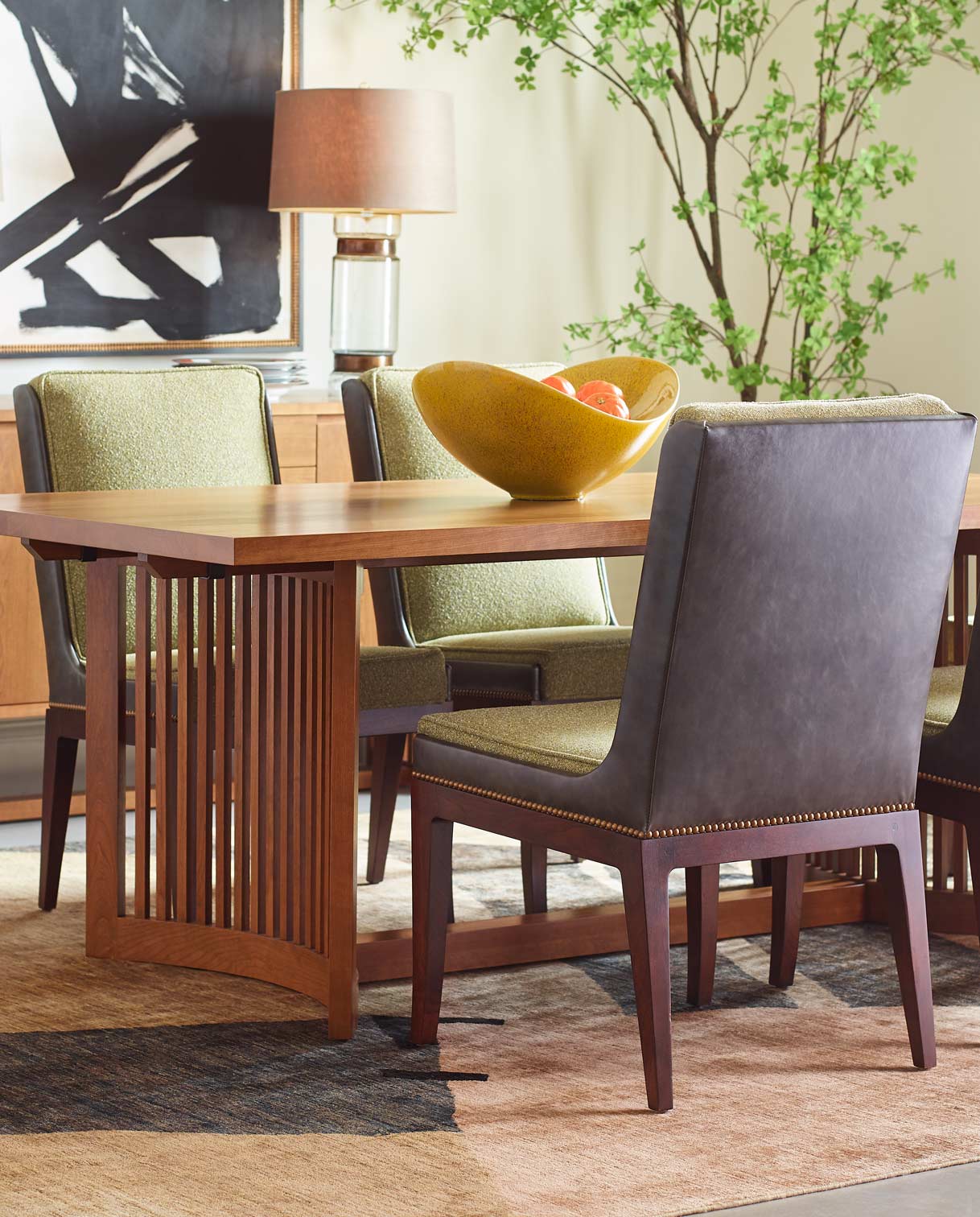 Stickley Furniture Park Slope collection dining room table and chairs