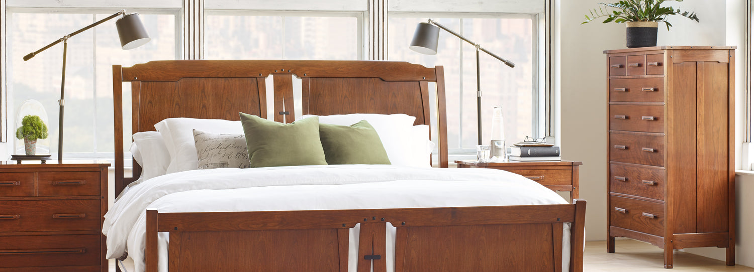 Stickley Furniture Pasadena Bungalow featuring bed, dresser, and nightstand