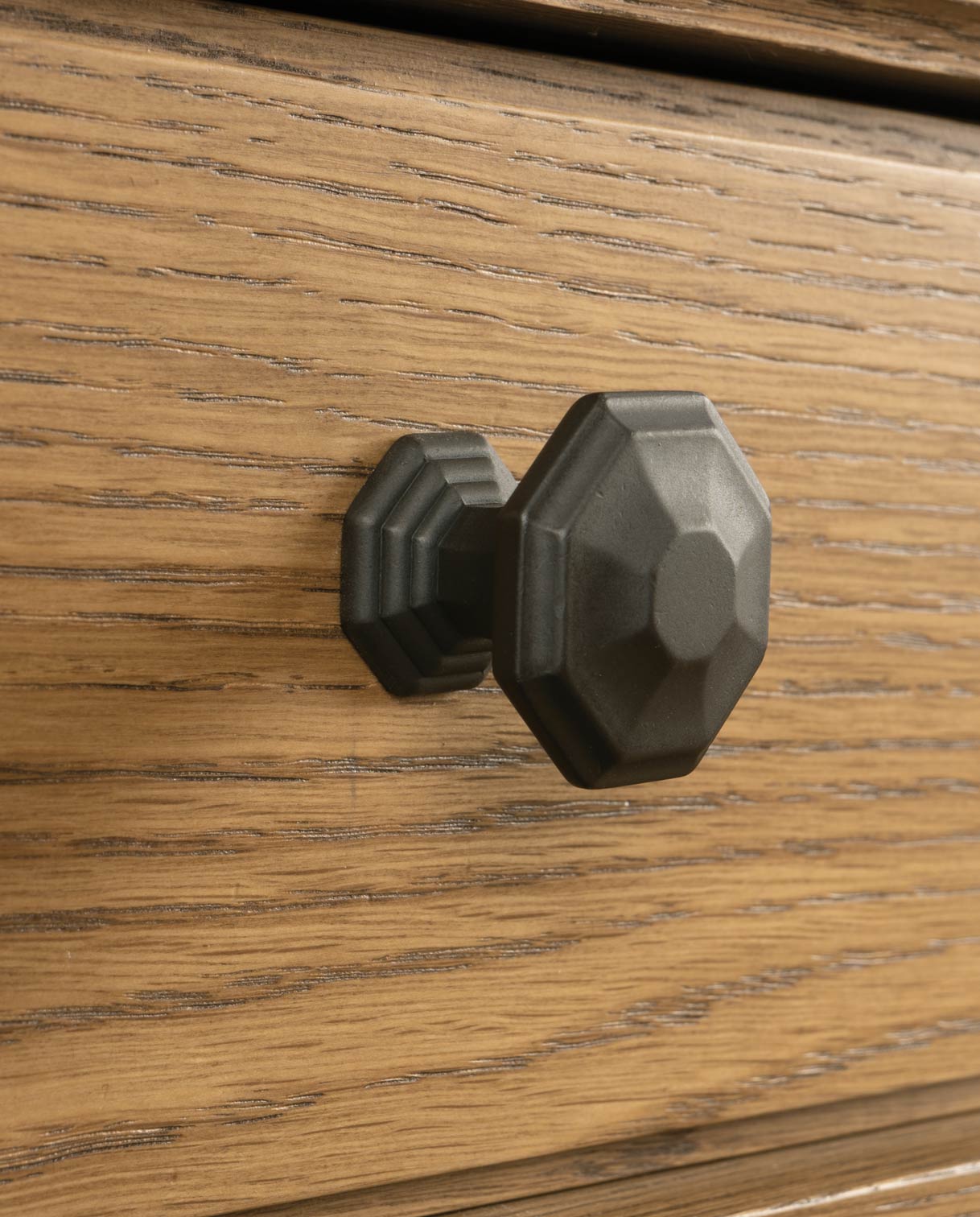 Close up of the octagonal knobs used on St. Lawrence products