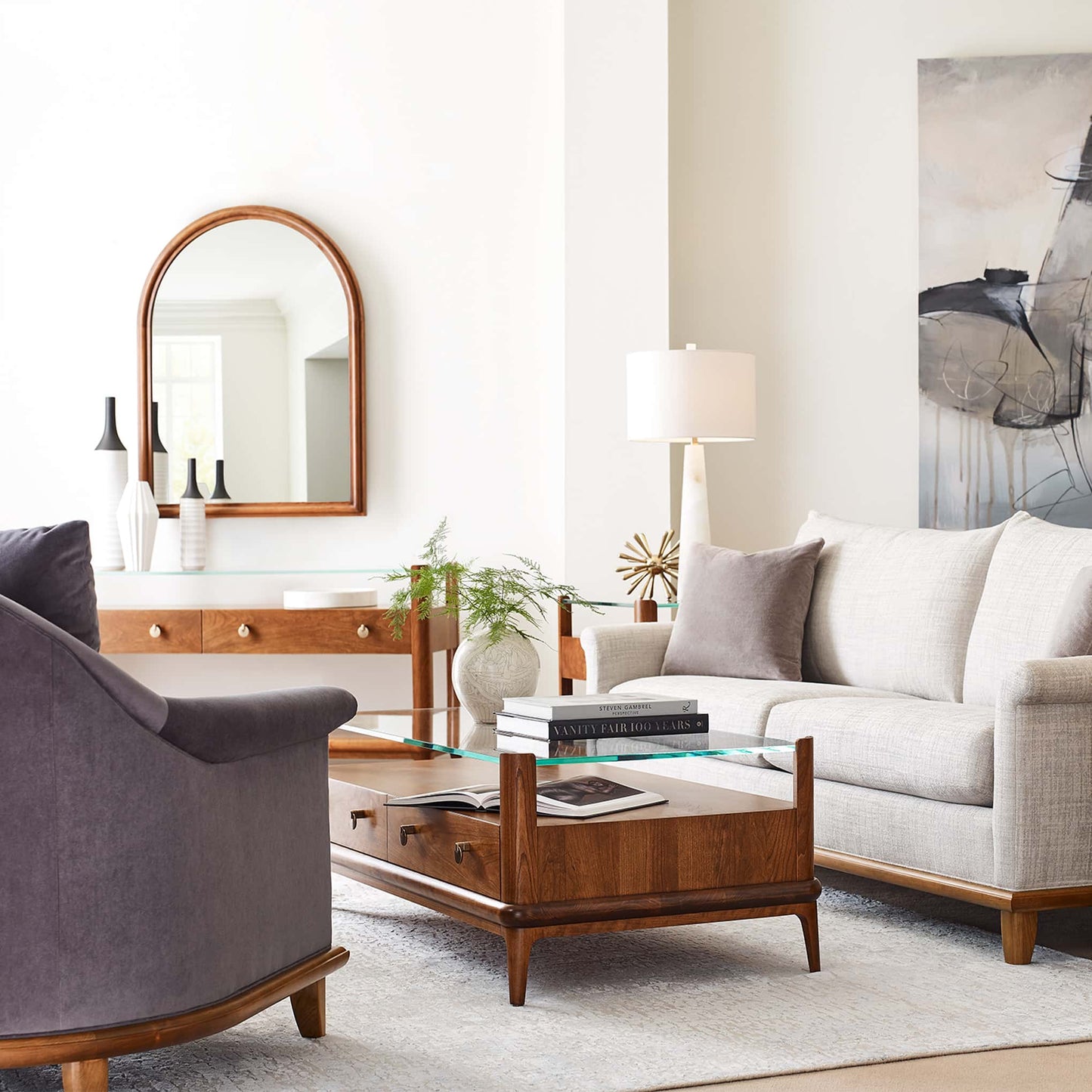 Martine Glass-Top Console Table - Stickley Furniture | Mattress