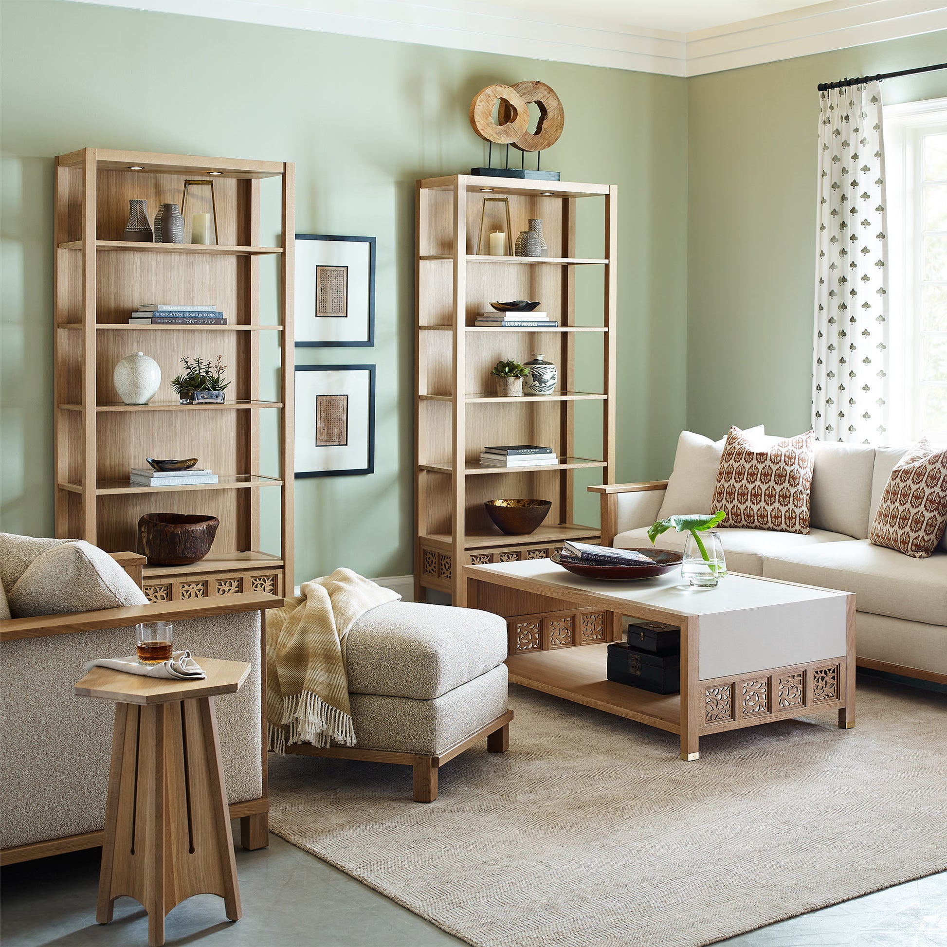 Surrey Hills Wood-Frame Ottoman - Stickley Furniture | Mattress