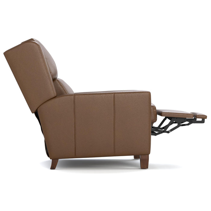 Woodlands Track Arm Power Recliner Selvano Bark - Side Reclined