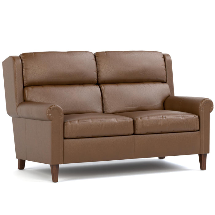 Woodlands Small Roll Arm Loveseat Selvano Bark Program