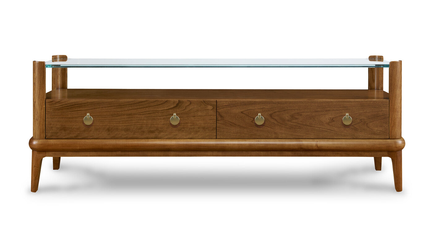 Martine Glass Top Cocktail Table Cherry 91N Bristol Finish