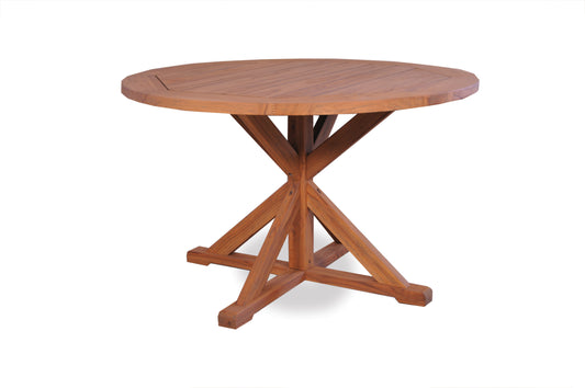 Teak 48" Round Trestle Base Dining Table - Stickley Furniture | Mattress