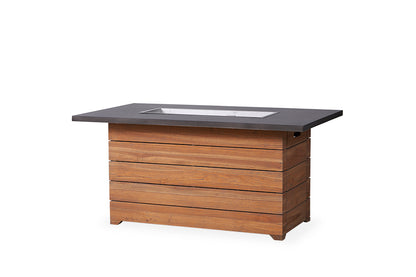 Teak 52" Rec Fire Table Faux Concrete Top - Stickley Furniture | Mattress