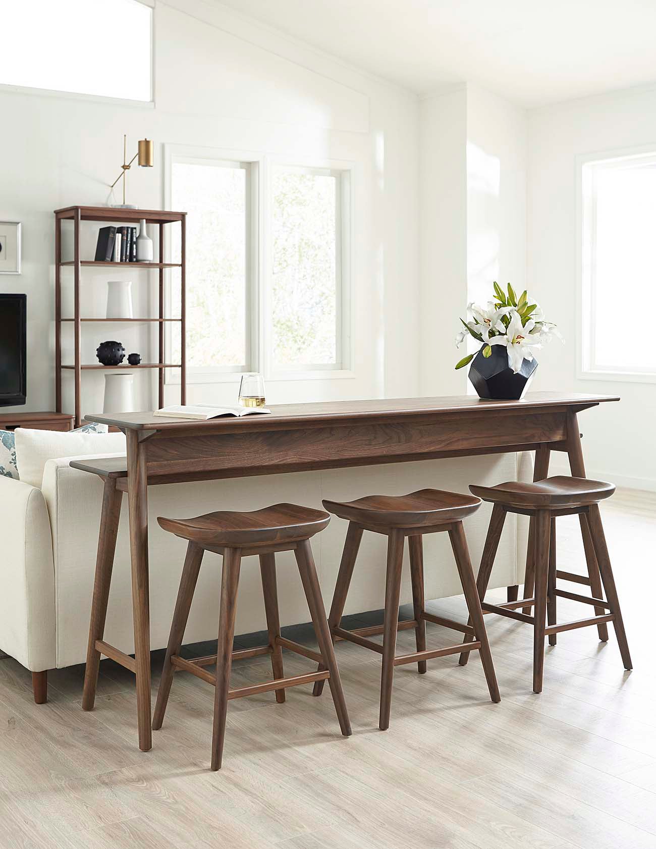 Walnut wood counter stool sale