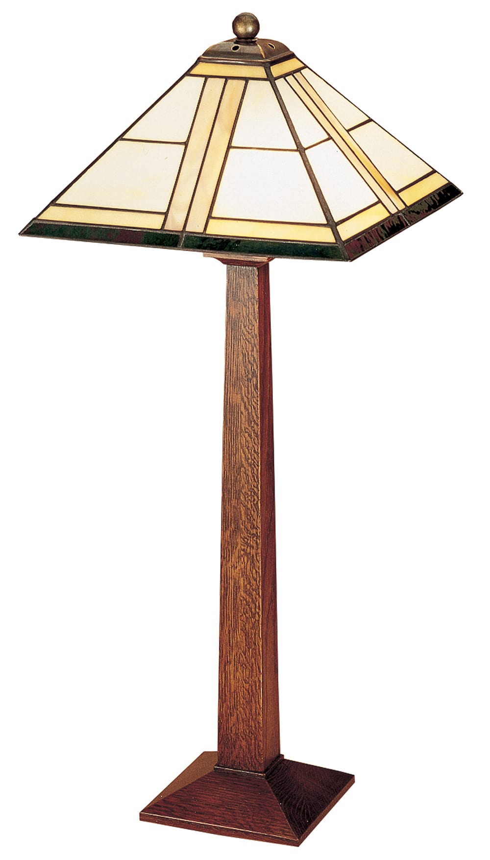 Square Base Table Lamp with Art Glass Shade - Stickley Furniture | Mattress