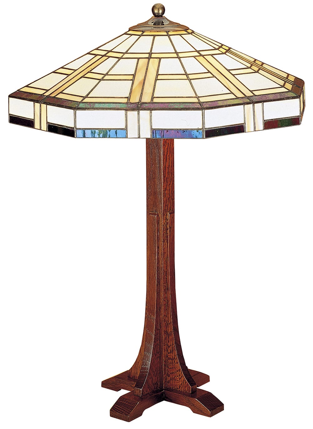 Cross Base Table Lamp with Art Glass Shade - Stickley Furniture | Mattress