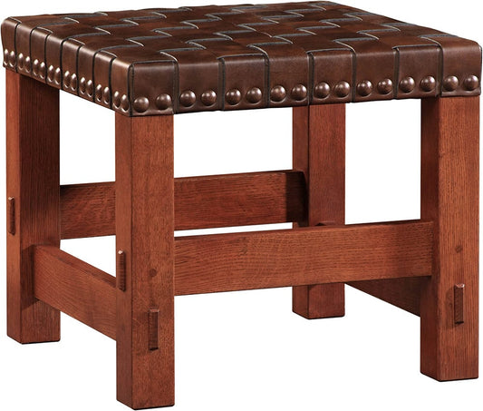 Woven Leather Stool - Stickley Furniture | Mattress