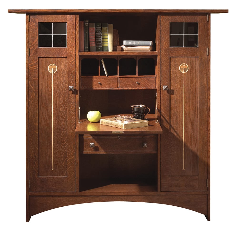Ellis Fall-Front Bookcase with Wood Doors - Stickley Furniture | Mattress
